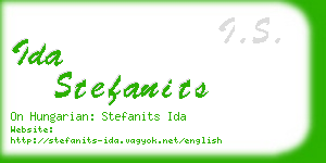 ida stefanits business card